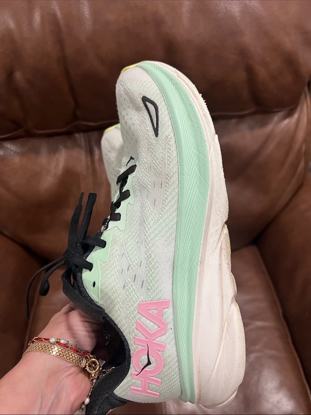 Hoka Mint, Pink & Black Women's Cushioned Running Sneakers - Picture 12 of 15